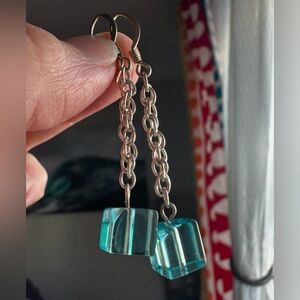 Blue crystal like earrings